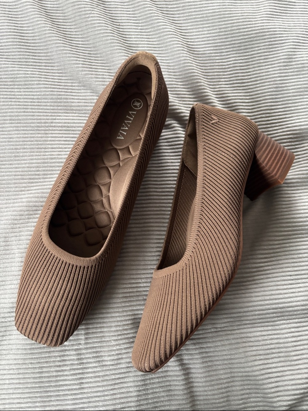 VIVAIA Melody Pro Square Toe Block Heels in Brown- size 40